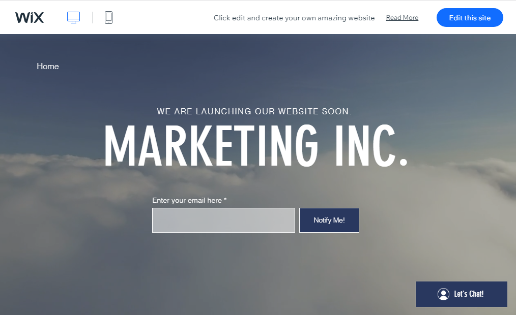 Wix Landing Page sample