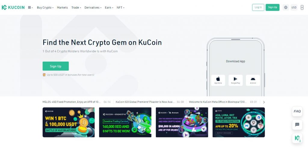 Kucoin Homepage