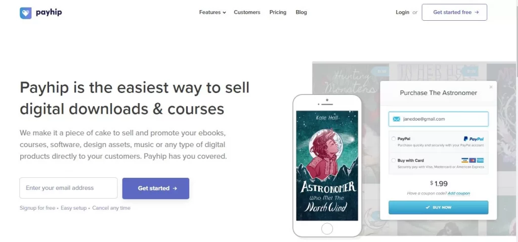 Payhip Website website for selling ebooks online