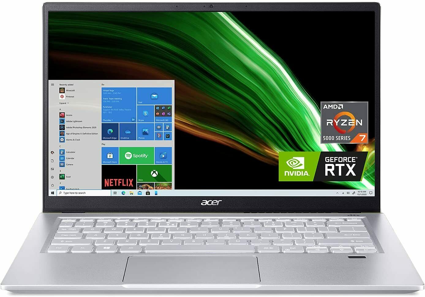 Acer Swift X AMD – 14″ Laptop AMD Ryzen 7 5800U 1.9GHz 16GB Ram 512GB SSD Win10H