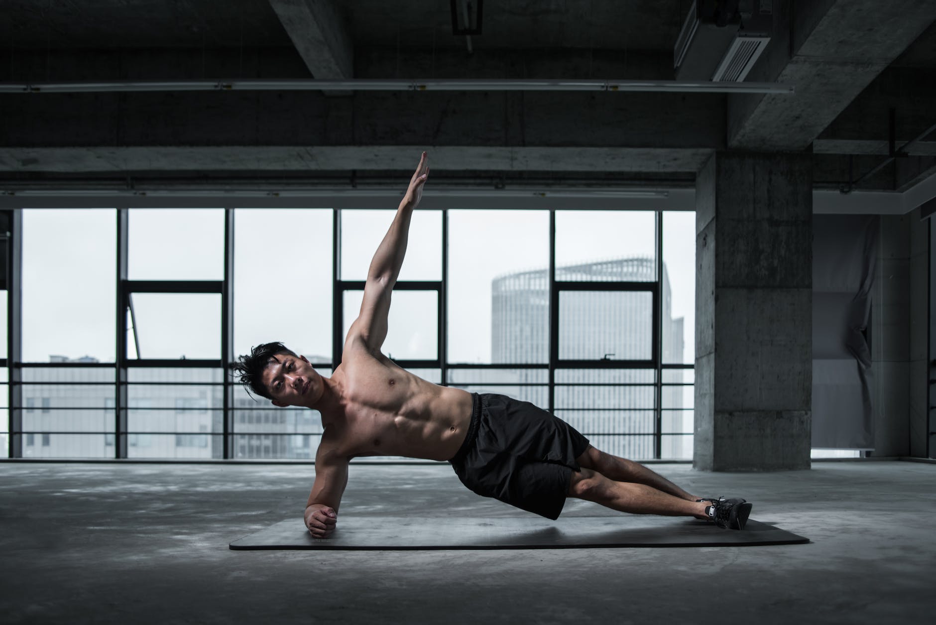 man doing yoga