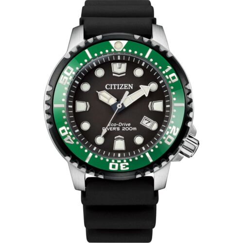 Citizen Eco-Drive Men’s Diver Calendar Black 44MM Watch BN0155-08E