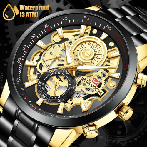 Waterproof Men Watch Classic Stainless Steel Quartz Luminous Wristwatch Business