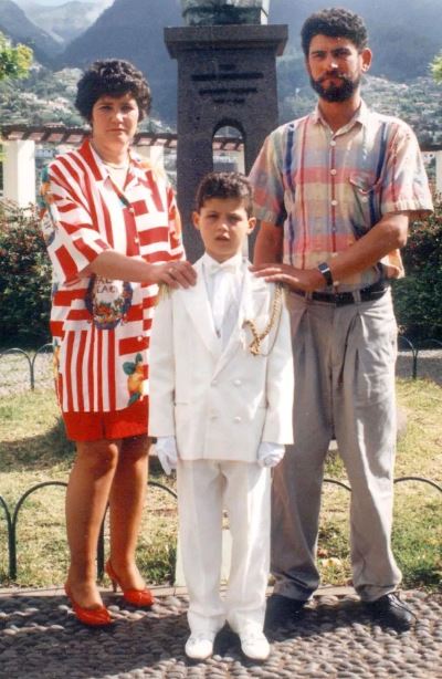 Cristiano Ronaldo with his Father and Mother