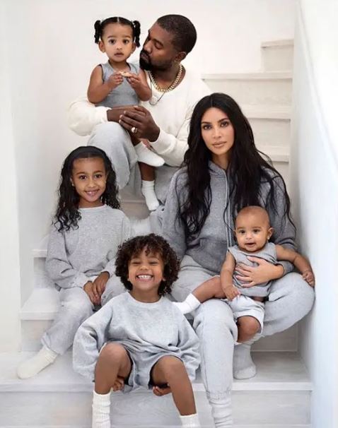 Kanye West, Kim Kardashian and children