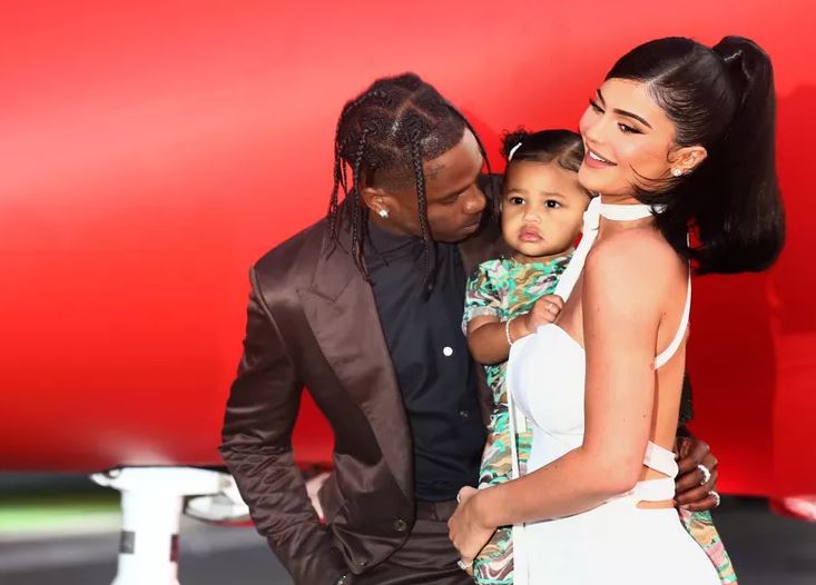 Travis Scott, Kylie Jenner and Stormi Webster