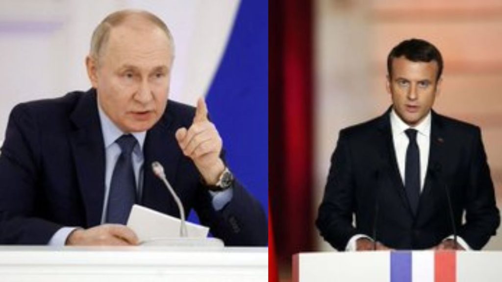 Vladimir Putin and Emmanuel Macron