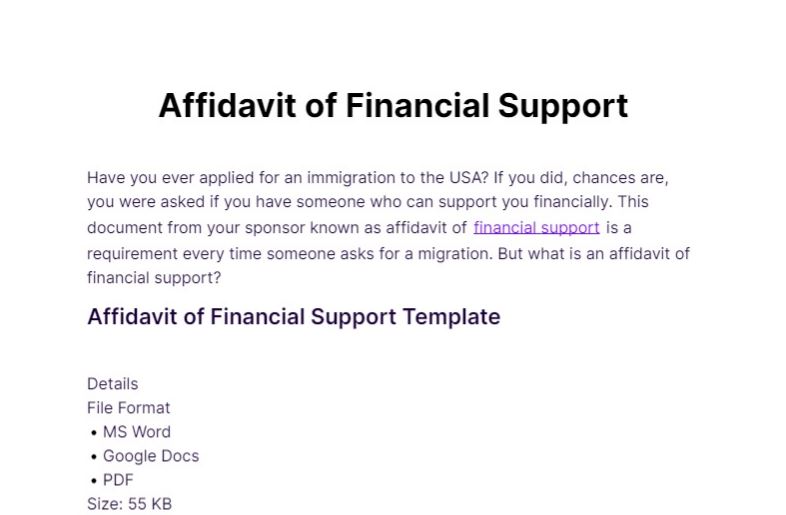 affidavit of support