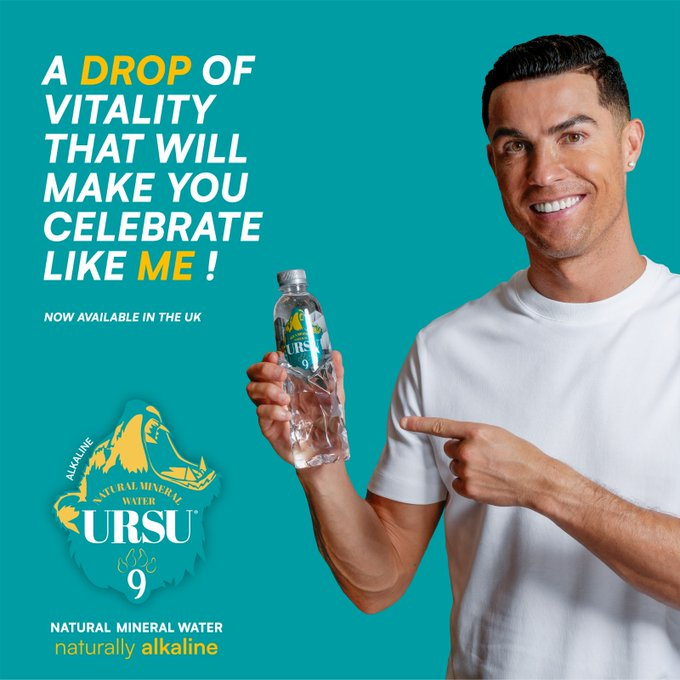 Cristiano Ronaldo holding the URSU9 Water