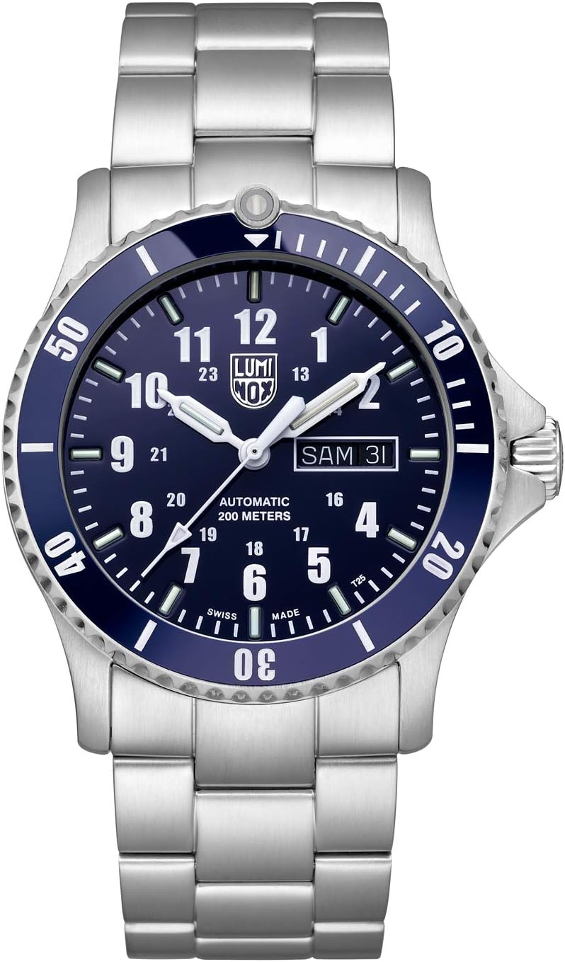 Luminox – Automatic Sport Timer XS.0924 Mens Watch 42mm – Military Sport Watch in Silver/Blue 200m Water Resistant Sapphire Glass