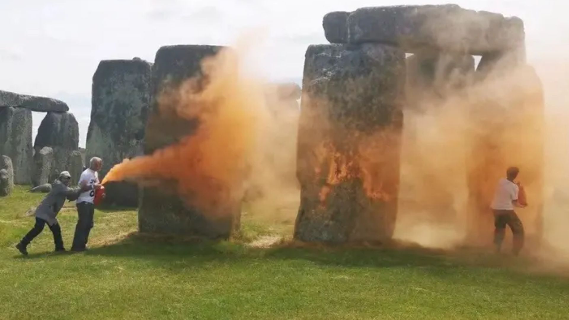 Climate Change Protestors Arrested for Painting Stonehenge Orange