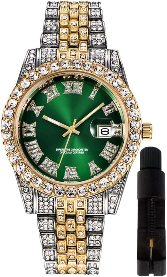 Hip Hop Watches for Men Iced-Out Bling Diamond Lux…