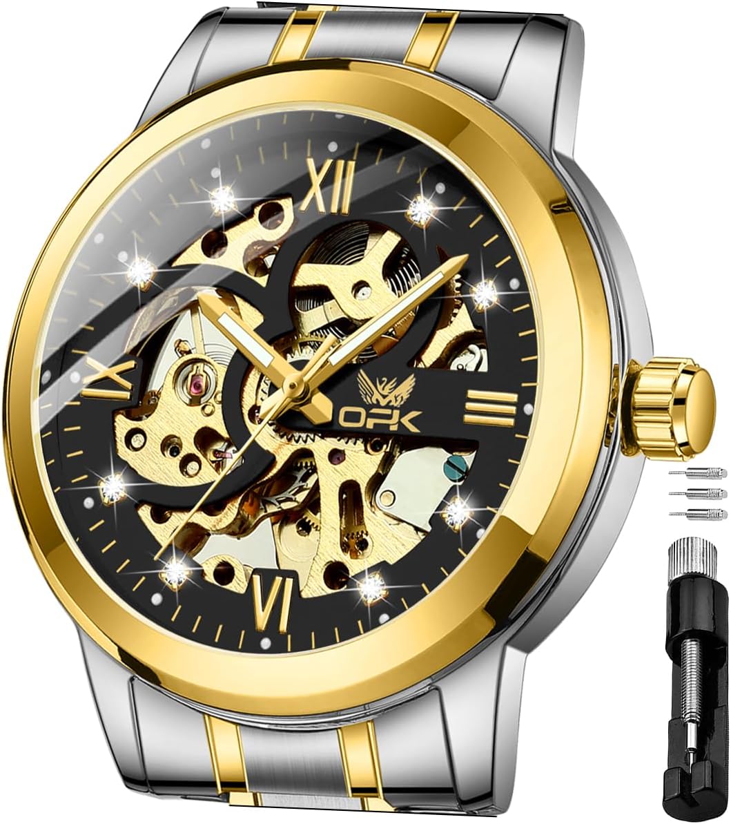 Mens Watches Automatic Self Winding Mechanical Gol…