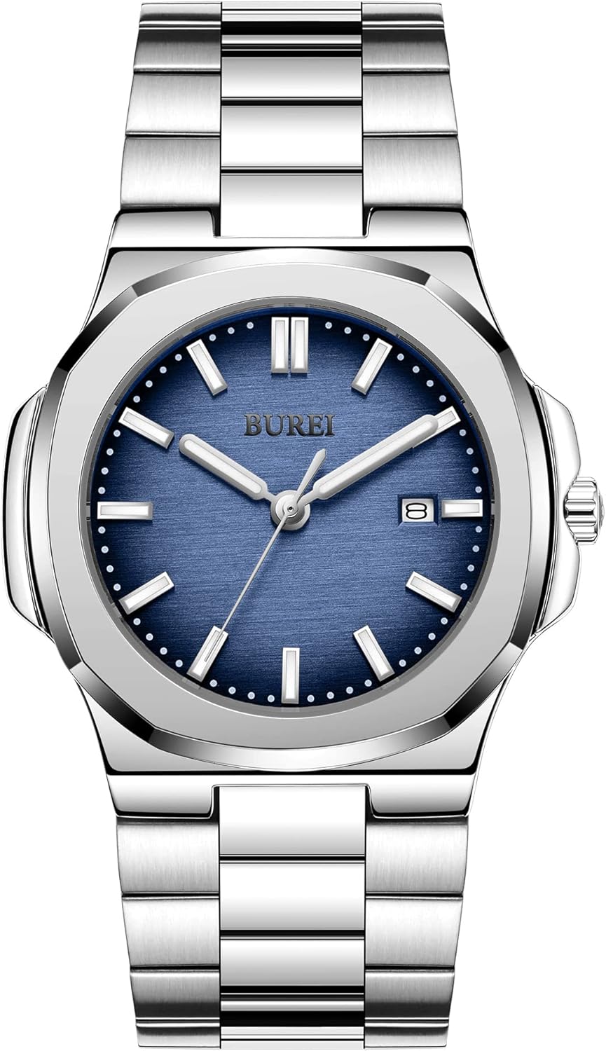 BUREI Fashion Minimalist Business Men’s Wrist Watc…