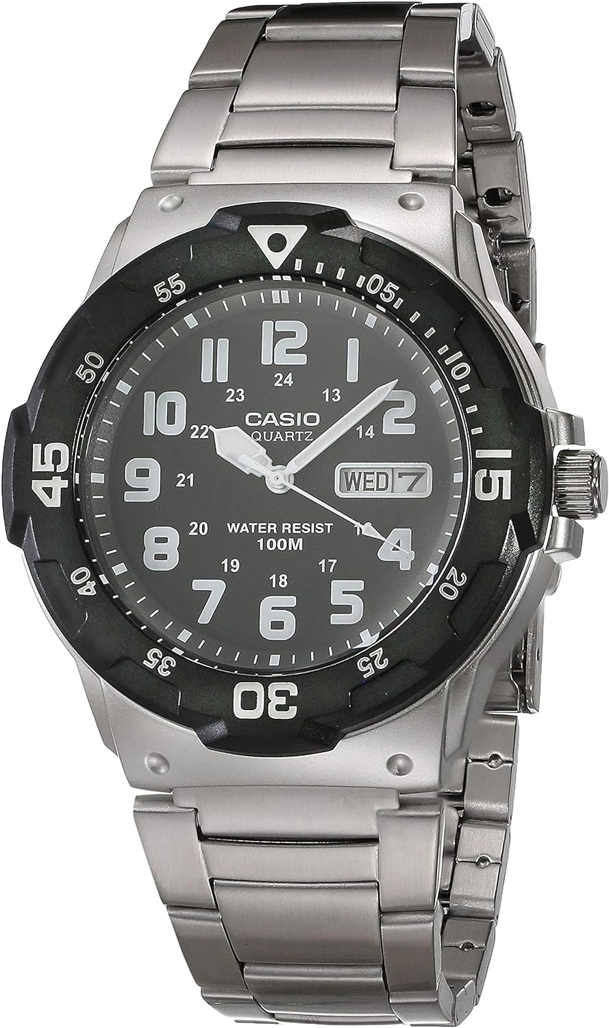 Casio Men’s Diver Style Quartz Watch with Stainles…