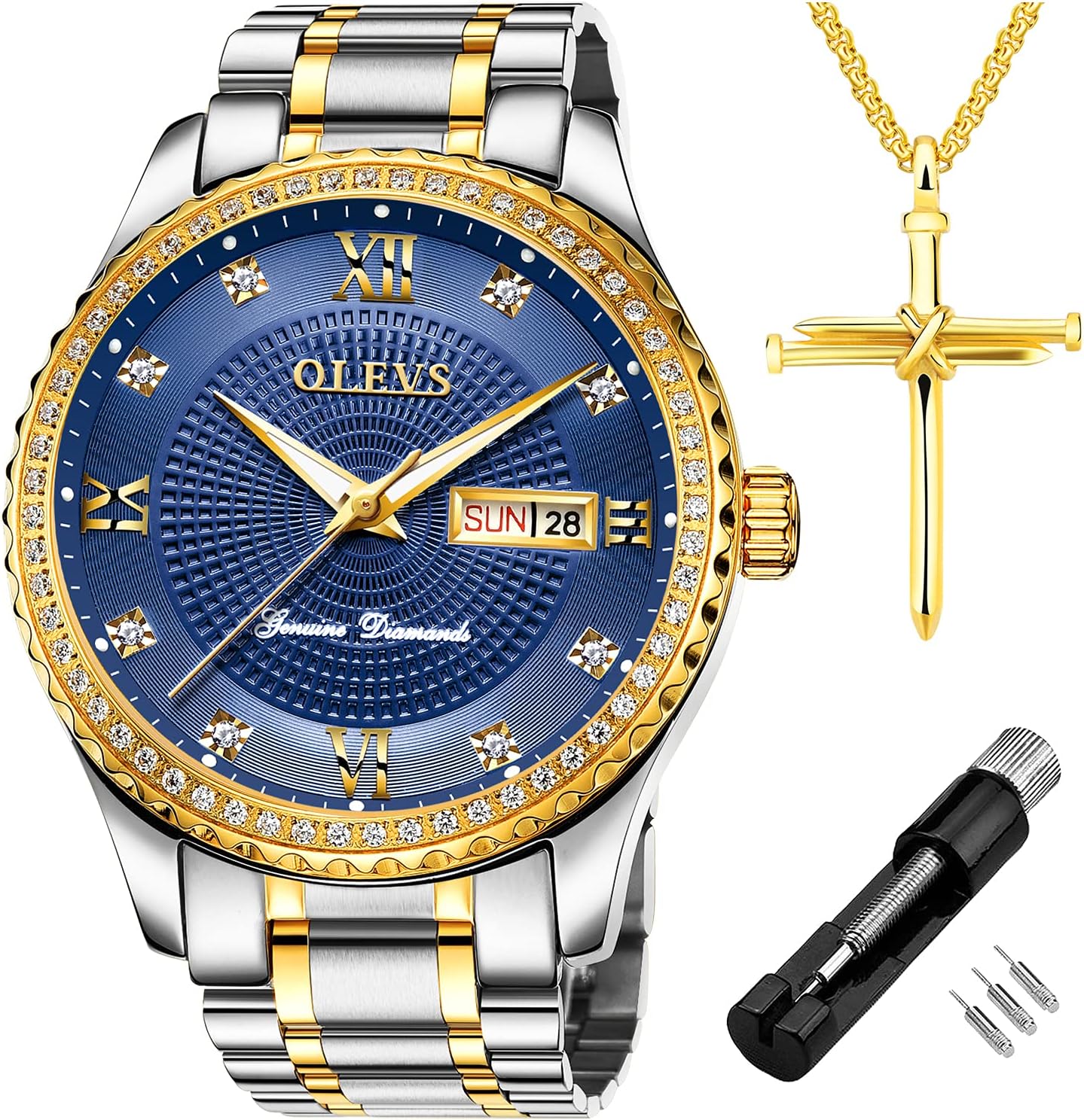 OLEVS Diamond Watches for Men,Business Dress Watch…