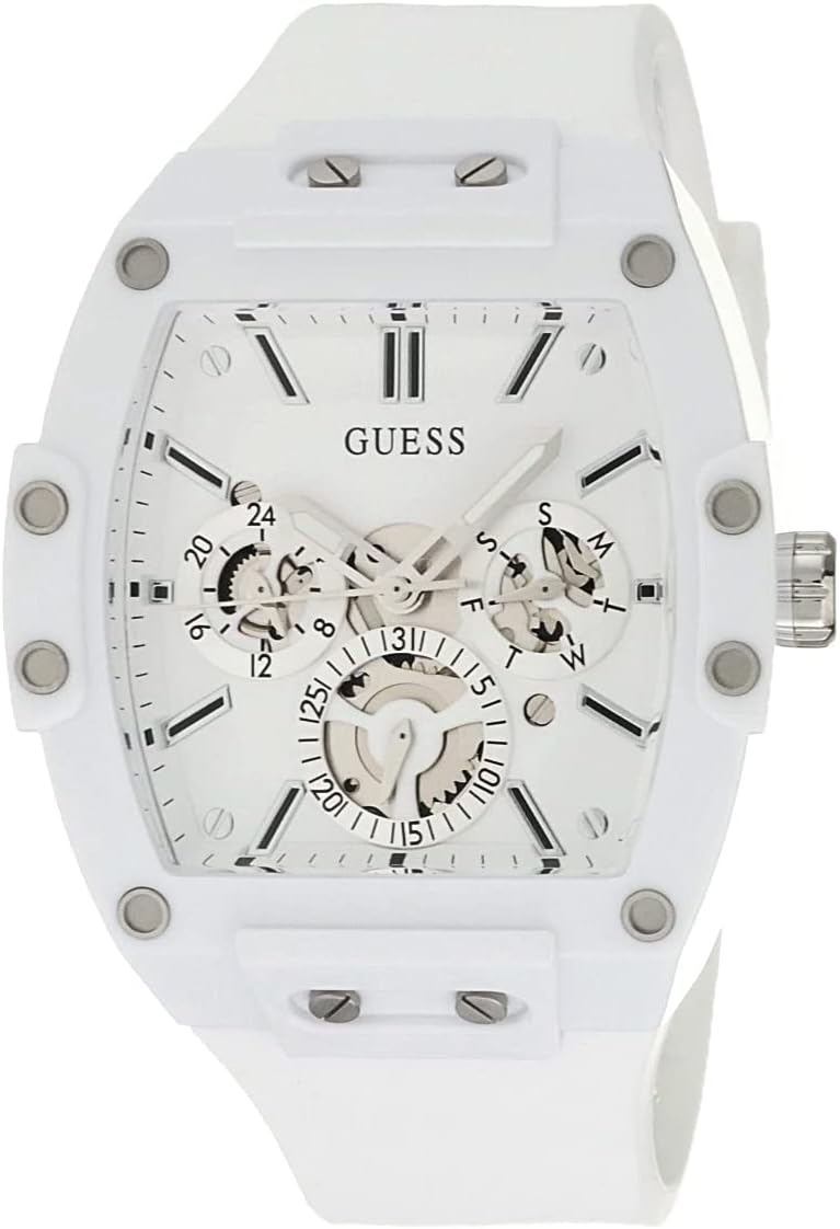 GUESS Mens Casual Multifunction 43mm Watch – White…