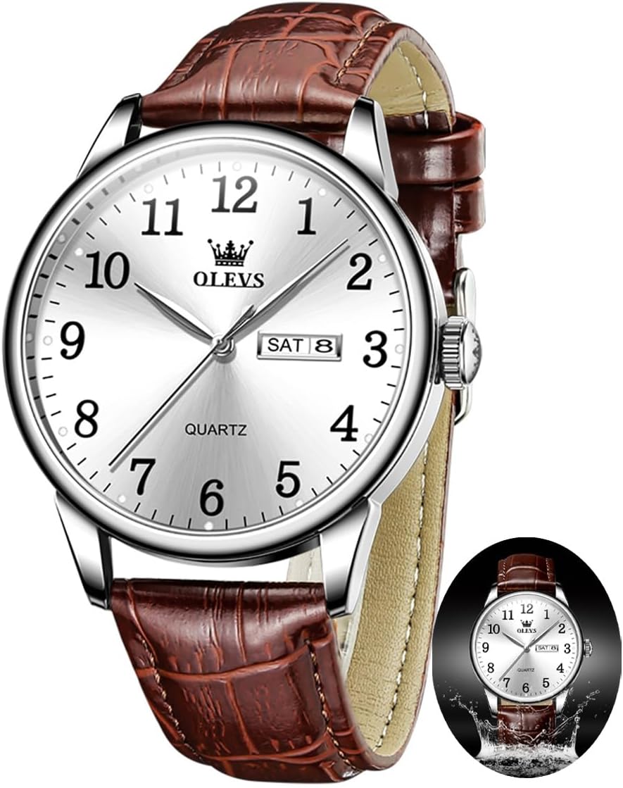 OLEVS Mens Watches Leather Watches for Men Classic…