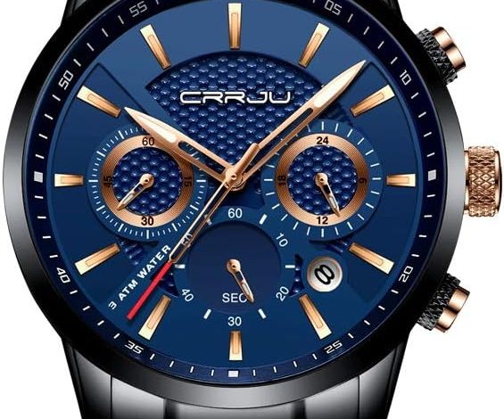 CRRJU Men’s Business Casual Chronograph Quartz Wat…