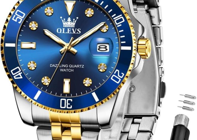 OLEVS Men’s Watch Waterproof Diamond Business Luxu…