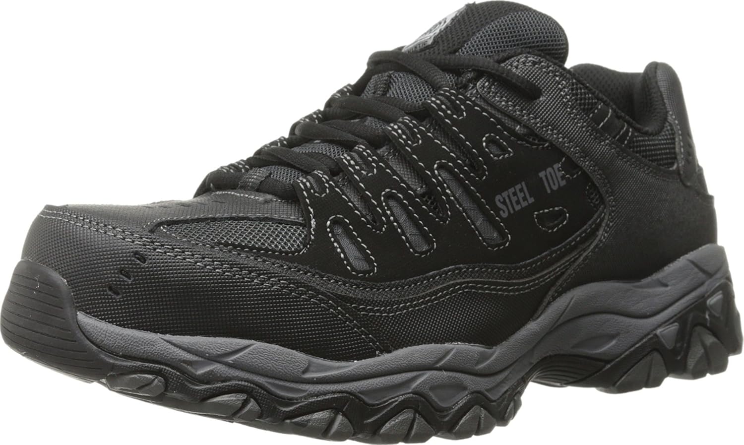 Skechers Men’s Cankton Steel Toe, Black/Charcoal,…