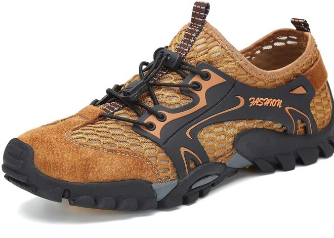 FLARUT Men’s Sandals Barefoot Hiking Shoes Quick…