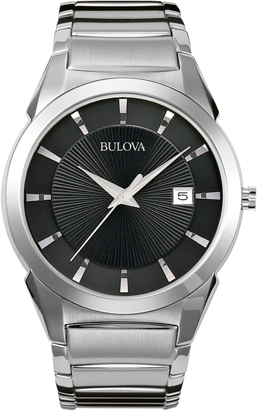 Bulova Men’s 3-Hand Calendar Date Quartz Watch, Pa…