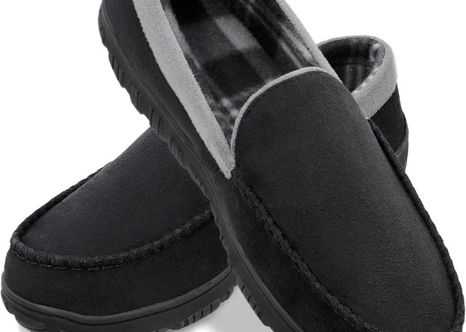 shoeslocker Mens Slippers Microsuede Moccasin…