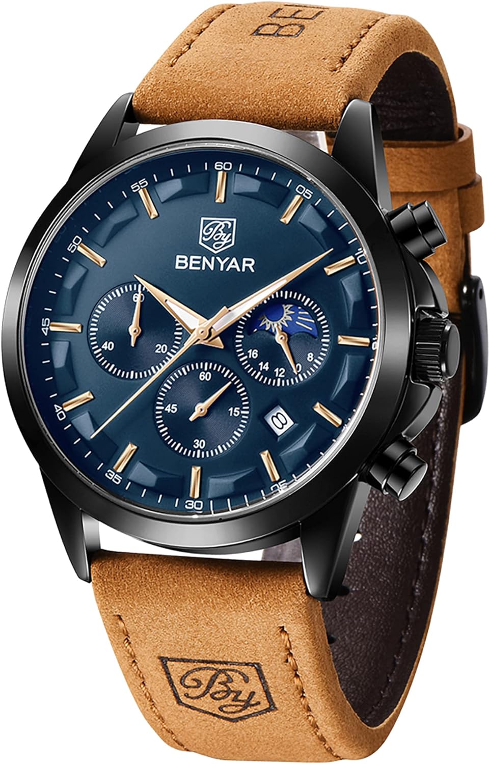 BY BENYAR Mens Watches Analog Quartz Waterproof Wr…